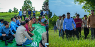 លោក ឌិត ទីណា ជួបសំណេះសំណាលជាមួយប្រជាកសិករ និងមន្ត្រីកសិកម្មឃុំ នៅស្រុកអូរជ្រៅ ខេត្តបន្ទាយមានជ័យ