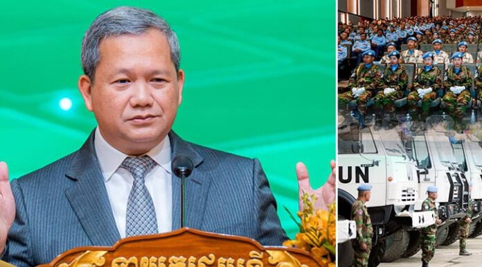 ព្រឹកថ្ងៃនេះ សម្តេចមហាបវរធិបតី ហ៊ុន ម៉ាណែត អញ្ជើញជាអធិបតីអបអរសាទរខួប២០ឆ្នាំ នៃការបញ្ជូនកងកម្លាំង ចូលរួមបំពេញបេសកកម្មរក្សាសន្តិភាព និងសម្ពោធដាក់ឱ្យប្រើប្រាស់សមិទ្ធផលនានា នៅសាលាហ្វឹកហ្វឺនកងកម្លាំងរក្សាសន្តិភាពពហុជាតិ